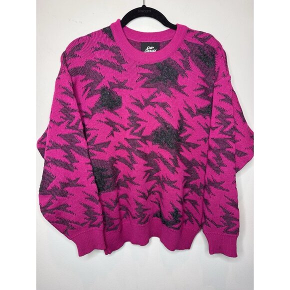 Lido Sports Womens Wool Blend Pink Black Sweater Pullover Medium USA EUC - Picture 1 of 11